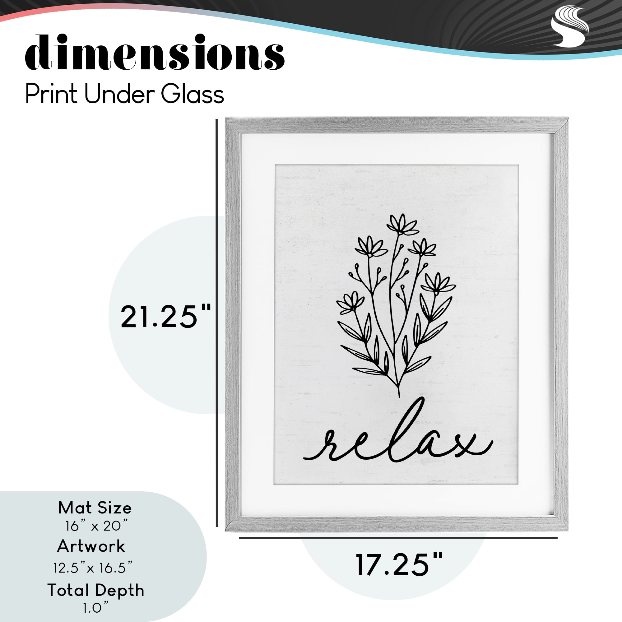Bathroom Herb Relax Gray Framed Print Under Glass, design by Lettered and Lined