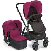 Babyroues Letour II Stroller with Bassinet Black Frame, Pink Fabric