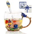 thumbnail image 1 of Taza de Té AISVELDY con Flor, Vaso de Cristal con Cuchara en Caja de Regalo, 1 of 8