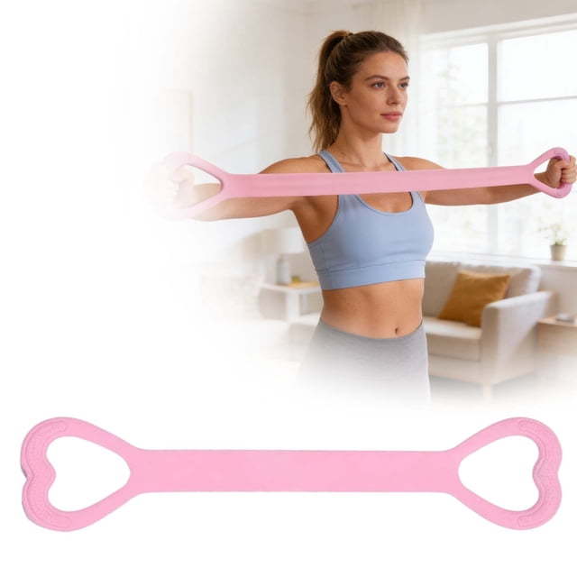 Heart Shaped Silicone Yoga Resistance Band – Portable Full Workout Elastic Strap For Stretching & Strength Training Exercise Band For Home & Gym Use