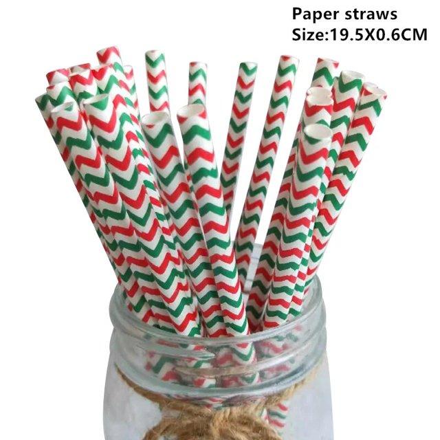 Pajitas de papel con forma de copo de nieve para decoración del hogar, Pajita de 25/50 piezas para decoración de mesa de Navidad, fiesta de Navidad, 2023