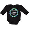 thumbnail image 3 of Inktastic Pop Pop's Favorite Girl Blue Flowers Wreath Girls Long Sleeve Baby Bodysuit, 3 of 5