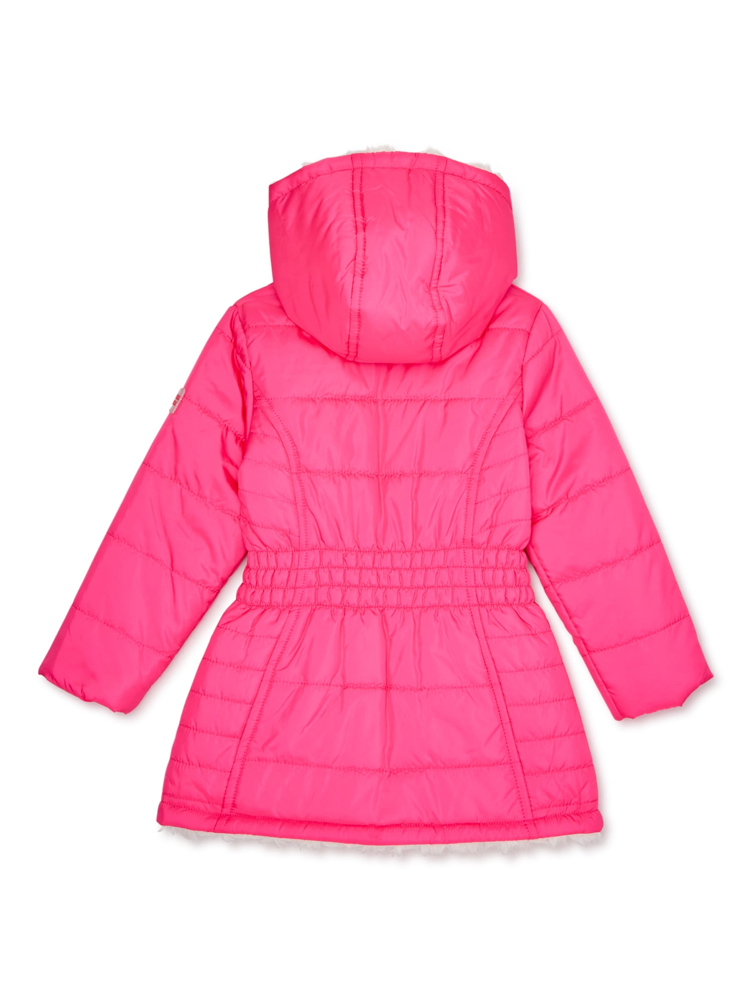 Sherpa Fleece Lined Anorak Jacket with Faux-Fur Trim Hood Limited Too Girls Winter Coat