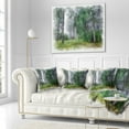 thumbnail image 2 of Designart Green Forest Watercolor Drawing - Landscape Printed Throw Pillow - 16x16, 2 of 4