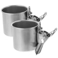 thumbnail image 4 of Shisuyan 2Pcs Parrot Feeder Bird Cage Mount Bird Trough Bird Food Container Stainless Steel Food Cup, 4 of 8