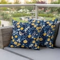 thumbnail image 4 of Lemon Bird Pillow Covers 2 Pack Spring Summer Blue White Floral Leaf Bird Yellow Lemon Navy Blue Pillowcase Waterproof Outdoor Throw Pillow Cover for Patio Garden Square Cushion 24”x24”, 4 of 9