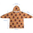thumbnail image 7 of Orange Bigfoot and Grass Pattern Blanket Hoodies for Kids 6-13YR Oversize Wearable Blanket Hoodies for Boys Girls Teens, 7 of 7