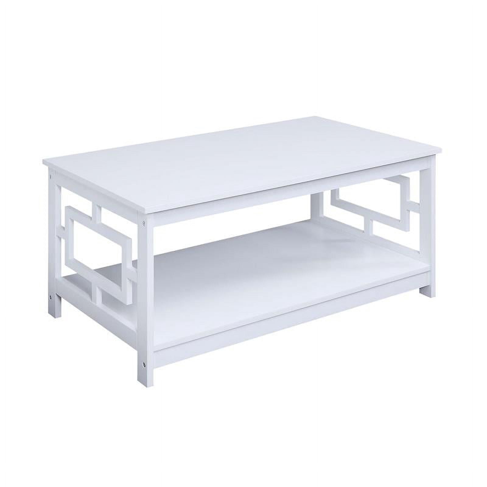 Convenience Concepts Town Square Coffee Table with Shelf, White