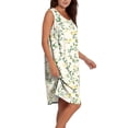thumbnail image 6 of Oksale Henley Neck Pajama Dress for Women Cute Floral Mini House Dress Cozy Sleeveless Cotton Nightgowns with Pockets Multicolor L, 6 of 9