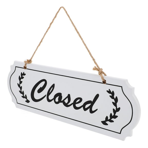 Hanging Store Sign Hanging Open and Closed Sign Business Door Sign 29.50X21.50X0.70CM White