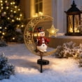 thumbnail image 3 of Solar Crescent Moon Snowman Christmas Garden Stake Light Ornament for Christmas Outdoor Decorations, 3 of 7