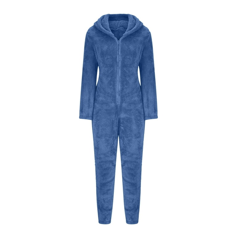TMOYZQ Winter Fleece Hooded Onesies Adult for Women Winter Warm