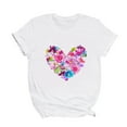 thumbnail image 4 of Pntutb mujeres bicicleta amor camiseta verano Casual tops coreano Harajuku estilo gráfico tops Pntutb Pntutb-2894, 4 of 9