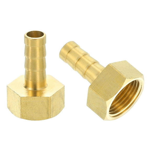2 Pack Brass Hose Barb Fitting, 5/16" Barb x G 3/8 Female Brass Barb Pipe Fitting Adapter