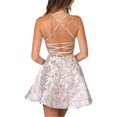 thumbnail image 2 of B. Darlin Womens Juniors A-line Lace-Up Cocktail and Party Dress, 2 of 2
