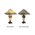 thumbnail image 5 of CHLOE Lighting GILES Tiffany-Style 3-Light Mission Double Lit Table Lamp 16" Shade, 5 of 7