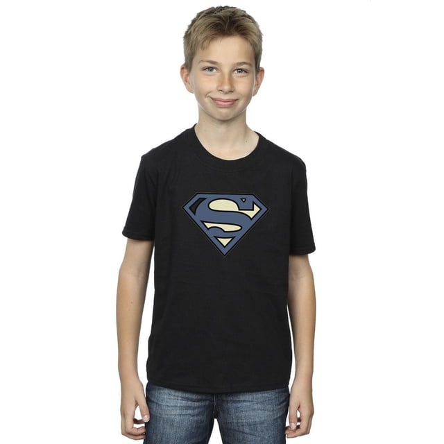 DC Comics Garçon Superman T-Shirt à Logo Bleu Indigo