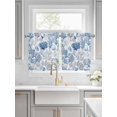 thumbnail image 2 of Navy Blue Coral Half Window Curtains 24 Inches Long, Summer Beach Coastal Ocean Nautical Window Treatment Curtain Drapes, Short Curtains Tiers for Kitchen Over Sink, 27.5"x24", 2 Panels, 2 of 7