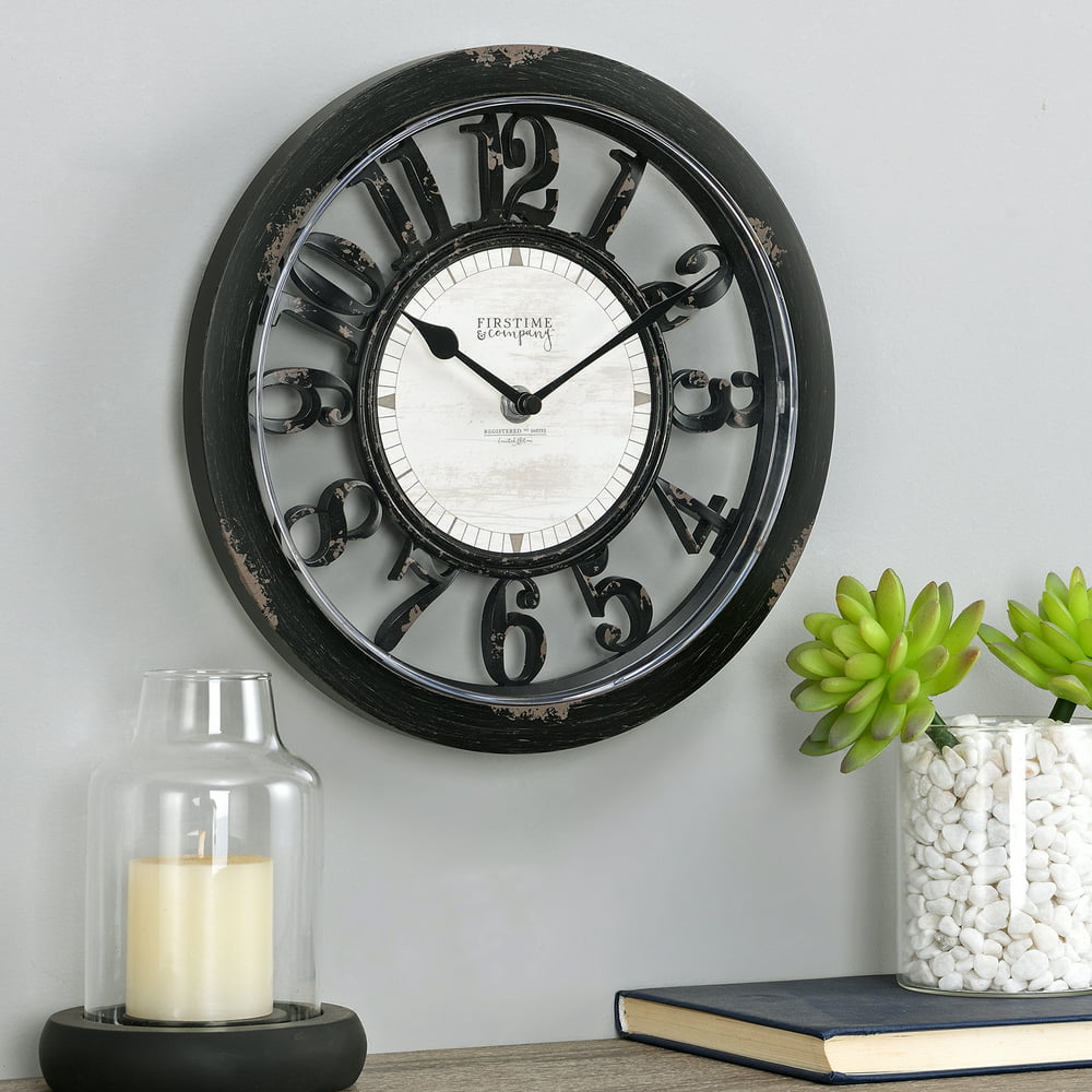 FirsTime & Co.® Black Antique Farmhouse Contour Clock - Walmart.com ...