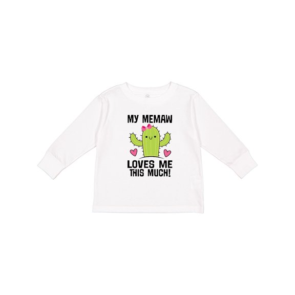 Inktastic My Memaw Loves Me Cactus Grandchild Girls Long Sleeve Toddler T-Shirt