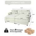 thumbnail image 2 of Deep Seat Sectional Cloud Sofa with 2 Ottomans & Soft Pillows, Loveseat Modular Couch for Living Room, Apartment, DIY Combination, Beige, 2 of 9