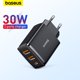 thumbnail image 2 of Baseus-cargador USB de 30W, dispositivo de carga rápida QC3.0 PD3.0 tipo C PD, 3 puertos, para iPhone 14, 13, 12 Pro Max, Xiaomi y Samsung, 2 of 4