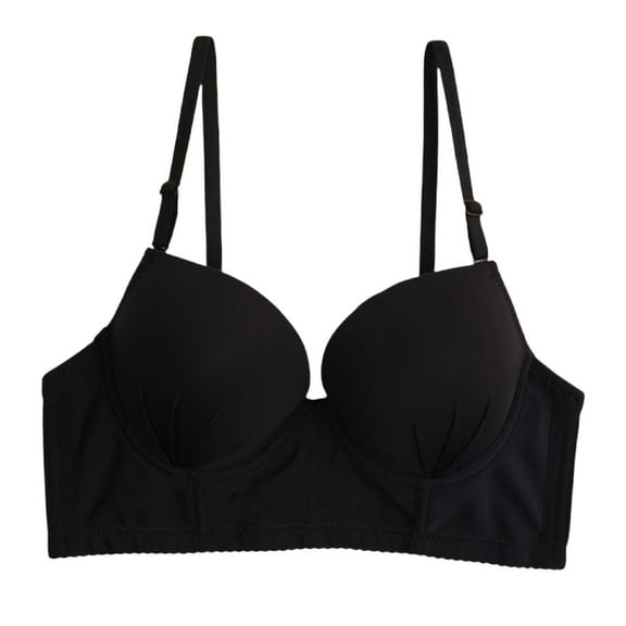 LLYWEY Tshirt Bras for Women Padded Bras Women No Underwire Ladies Push-Up Bra Style-1343 Women Molded Cup Bra Feature Adult Female Nursing Sports Bras Black 36B