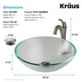 thumbnail image 6 of KRAUS 16 1/2-inch Crystal Clear Glass Bathroom Vessel Sink and Spot Free Arlo Faucet Combo Set with Pop-Up Drain, Stainless Brushed Nickel Finish, 6 of 9