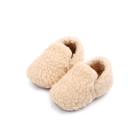 

Meihuida Infant Flat Shoes for Winter Solid Color Low-top Soft Sole Shoes