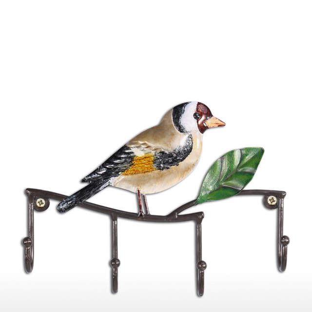 Pájaro Gancho de pared Hierro decorativo Colgador de pared Montado en la pared Llave Sombr Tooarts escultura de hierro