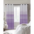 thumbnail image 3 of Purple White Ombre Blackout Curtains, Light Blocking Print Window Curtains, Modern Romantic Gradient Stripes Thermal Insulated Window Drapes for Living Room Kitchen Cafe 2 Panels, 55"W x 39"L, 3 of 9