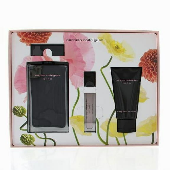 Narciso Rodriguez 3 Pc Gift Set - 3.3oz EDT Spray, 10ml EDT Spray, 1.6oz Body Lotion