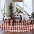 thumbnail image 4 of Farmhouse Berry Washable Round Area Rug 6 ft, Red Buffalo Plaid American Country Rustic, Soft Non Slip Rugs Stain Repellent Indoor Felt Carpet for Living Dining Room Bedroom Home Office, 4 of 9