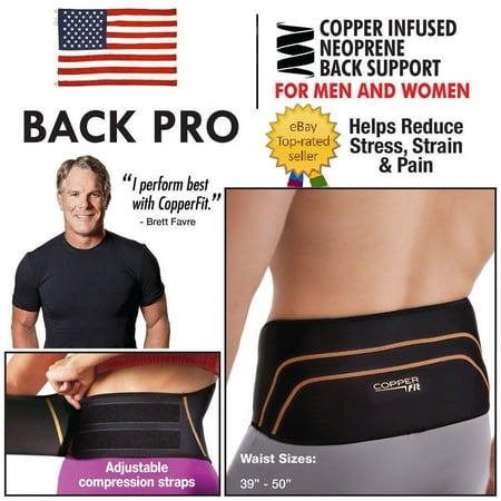 Front End Pro Brace - SImyoung Copper Fit Back Pro Compression Belt Adjustable Lower Lumbar Back Brace Support
