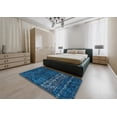 thumbnail image 5 of Ahgly Company Machine Washable Indoor Rectangle Abstract Bright Navy Blue Area Rugs, 5' x 7', 5 of 7