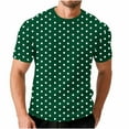 thumbnail image 2 of MORESEC Men Plus Size Polka Dot T-Shirts Casual Short Sleeve Round Neck Tees Party Wear Basic Tops, Green 2XL, 2 of 7
