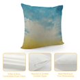 thumbnail image 4 of PHYHOO Yellow and Blue Throw Pillow Cushion Cover, Exotic Dreamy Toned Blurry Landscape, Decorative Square Accent Pillow Case, Yellow White, 4 of 5
