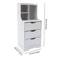 thumbnail image 3 of Bedside Table Bedroom Storage Cabinet Organizer Small Nightstand with 3 Drawers White for Kitchen, Study, 3 of 20
