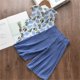 thumbnail image 2 of Gibobby Conjunto de sudadera para Niñas Conjunto de ropa de 2 uds, pantalones holgados de gasa, camiseta Floral sin mangas para Niñass pequeñas y bebés(Azul, 5-6 Años), 2 of 5