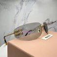 thumbnail image 4 of New MIU MIU Wrap Sunglasses Gold Gray Lens Runway MUA51S 5AK50K Italy Authentic, 4 of 6