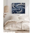 thumbnail image 3 of Navy Blue Abstract Wall Art for Living Room, Canvas Picture Wall Decor for Bathroom Bedroom, White Moire Abstract Painting Artwork for Office Kitchen Hallway Dining Room Home Decorations 24"x32", 3 of 8