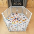 thumbnail image 2 of Toddleroo by North States 6-Panel Superyard Nook with SecureMat, Animal ABC, Light Gray, 2 of 12