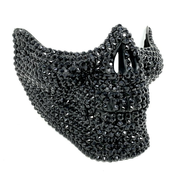 Rhinestone Diamond Skull Teeth Jaw Mouth Masquerade Mask Costume Cosplay Halloween Party