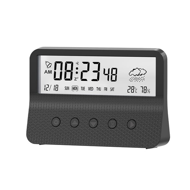 Reloj Digital de Alarma Reloj Electrónico Digital, Pantalla de Pantalla Led, Reloj Electrónico, Pantalla de Pantalla Digital Estéreo, Reloj de Alarma Silencioso, Interruptor de Cuenta Atrás de 12/24 H