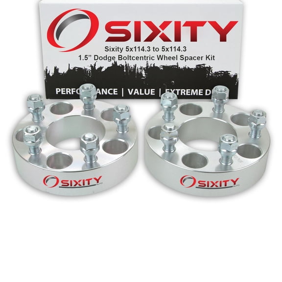 Sixity Auto 2 pc 1.5" 5x114.3 Wheel Spacers compatible with Dodge Coronet Monaco 1/2-20tpi 1.25in Studs Lugs