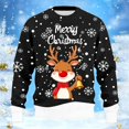 thumbnail image 2 of Men's Christmas Sweaters - Funny Christmas Sweaters for Men - Fun Holiday Pullovers,Black,2XL, 2 of 7