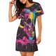 thumbnail image 2 of Easygdp Neon Gothic Skull Moon Camisón de manga corta para mujer, informal, estampado, 2 of 6