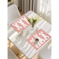 thumbnail image 5 of Easter Bunny Placemats Set of 12, Cute Rabbit Family Vintage Pink Abstract Placemats for Dining Table, Place Mats for Kitchen Tabletop, Waterproof Wipeable Dining Table Mats Set, 5 of 9