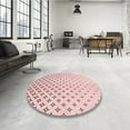 thumbnail image 3 of Ahgly Company Indoor Round Patterned Pink Bubble Gum Pink Area Rugs, 7' Round, 3 of 6