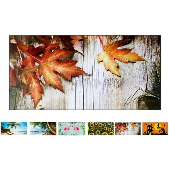 Rubber Welcome Door Mat Insert, Decorative Indoor Outdoor Doormat Insert Non Slip Front Door Mat Insert, Easy to Clean Low Profile Mat Insert for Doormat Tray 11.3X23.2Inch (Maple Leaves Insert)